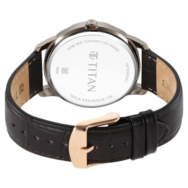 Titan Regalia Opulent Analog with Day and Date White Dial Watch for Men - 1875QL01 - KRISHNA WATCH COMPANY