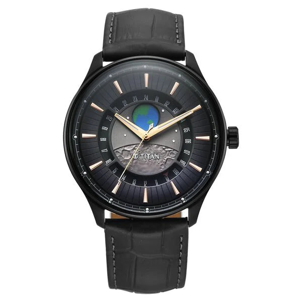 Titan Stellar Analog with Earth Disc Watch for Men 1890nl01 - KRISHNA WATCH COMPANY