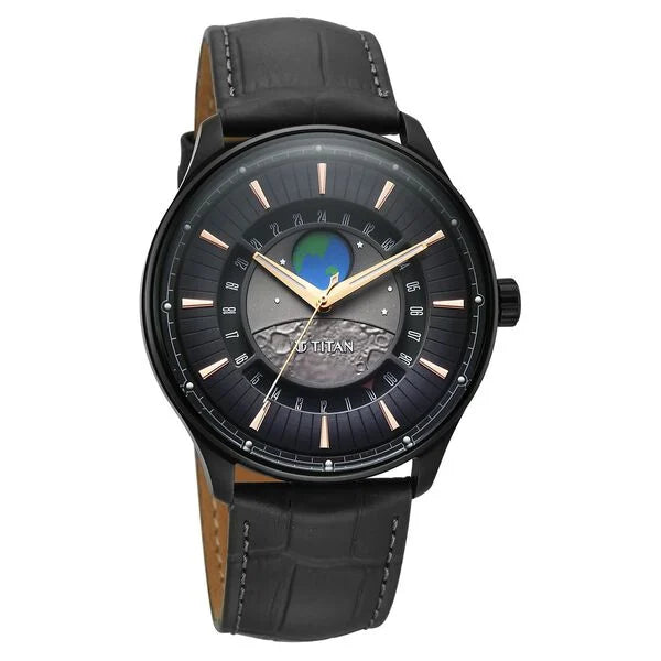 Titan Stellar Analog with Earth Disc Watch for Men 1890nl01 - KRISHNA WATCH COMPANY