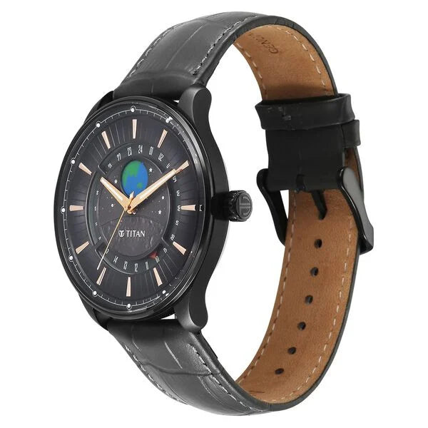Titan Stellar Analog with Earth Disc Watch for Men 1890nl01 - KRISHNA WATCH COMPANY