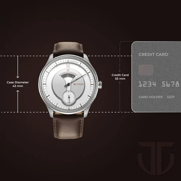 TITAN Quartet Silver Dial Leather Strap Watch 1890SL01 - KRISHNA WATCH COMPANY