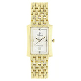 TITAN White Dial Golden Stainless Steel Strap Watch 1927YM04
