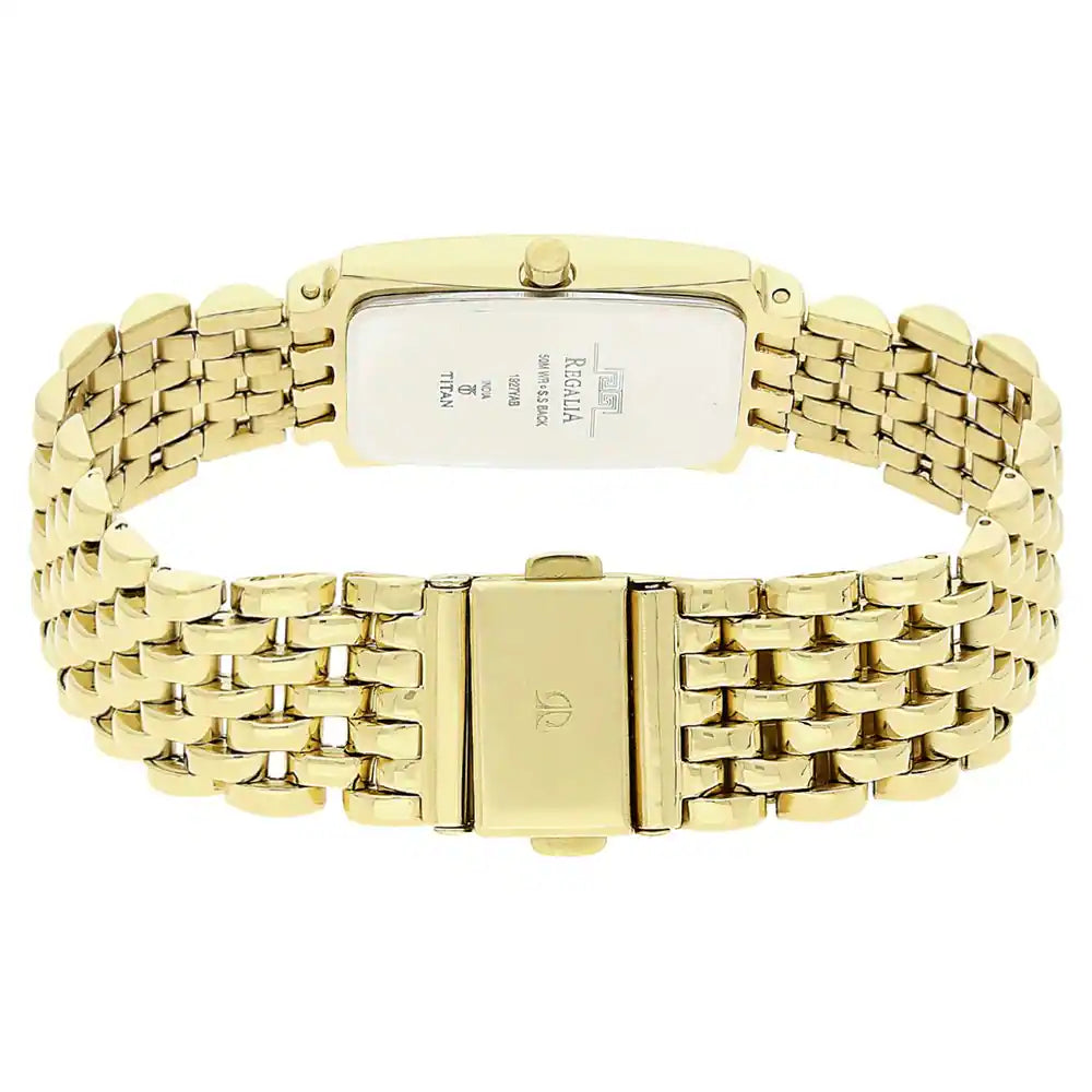 TITAN White Dial Golden Stainless Steel Strap Watch 1927YM04 - KRISHNA WATCH COMPANY