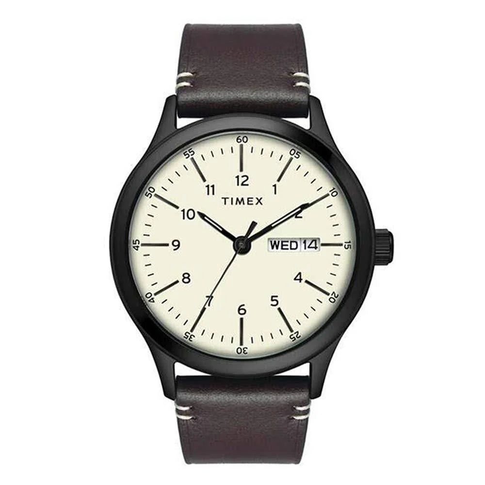 Timex Fashion Men's Beige Dial Round Case Day Date Function Watch -TWEG19702 - KRISHNA WATCH COMPANY
