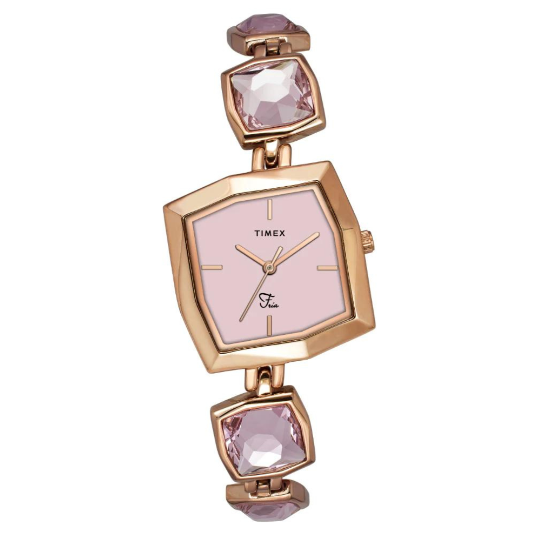 Timex Women Pink Square Analog Dial Watch - TWEL16103 - KRISHNA WATCH COMPANY