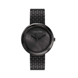 Calvin Klein Twisted Bezel Quartz Black Round Dial Women's Watch - 25200323