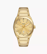 FOSSIL Everett Three-Hand Date Gold-Tone Stainless Steel Watch - FS5965