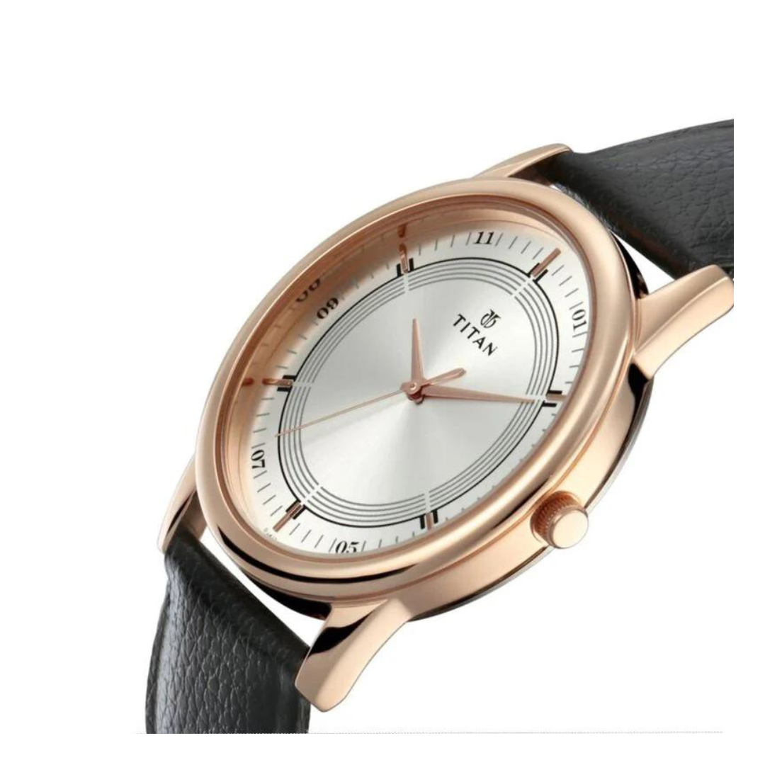 Titan Bandhan Silver White Dial Leather Pair Watches NP17732603WL01 - KRISHNA WATCH COMPANY