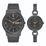 Timex Classics Pairs Black Dial Round Case Day Date/3 Hands Function Watch -TW00PR264 - KRISHNA WATCH COMPANY