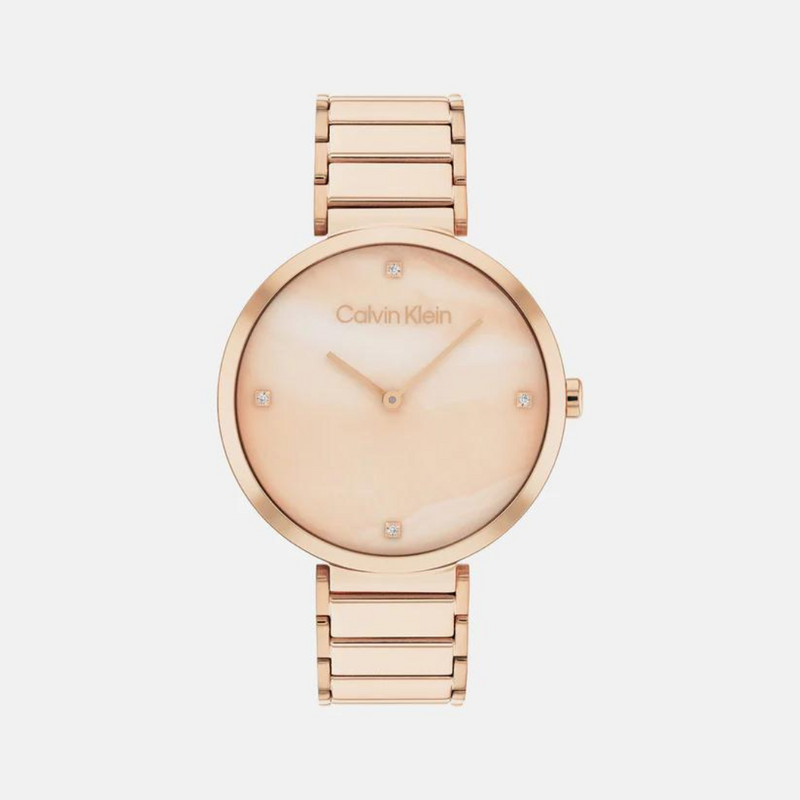 Calvin Klein Minimalistic T-Bar Female Rose Gold Analog Stainless Steel Watch 25200429