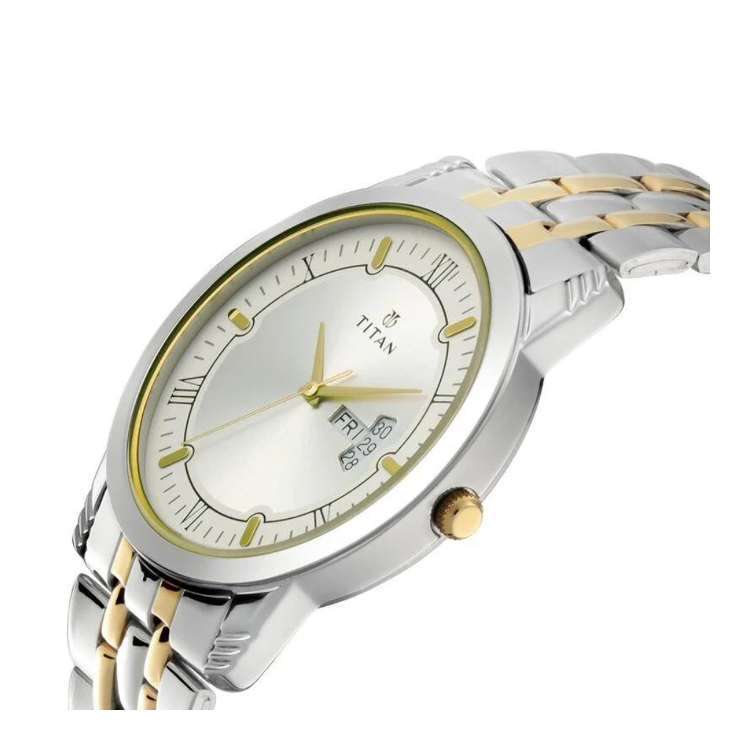 Titan Bandhan Silver White Dial Stainless Steel Pair Watches NP17742565BM01 - KRISHNA WATCH COMPANY