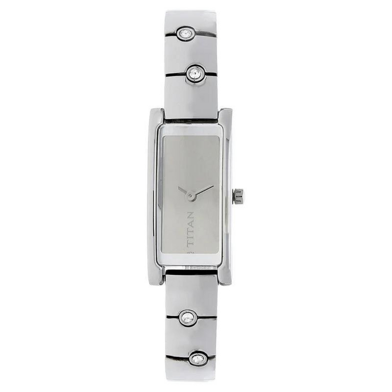 Titan Raga Silver Quartz Analog Stainless Steel Strap Watch for Women 9720SM01