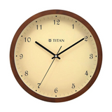 Titan Classic Brown Colour Wooden Wall Clock with Silent Sweep - W0063WA01 - KRISHNA WATCH COMPANY