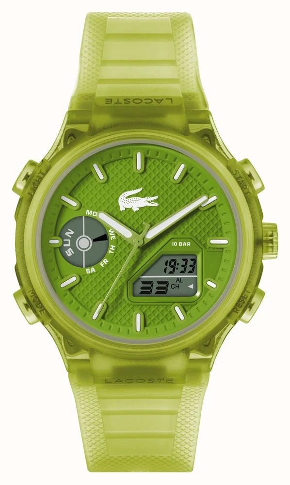 Lacoste LC33 Dual-Display Multifunction Green Silicone Strap 2011432 - KRISHNA WATCH COMPANY