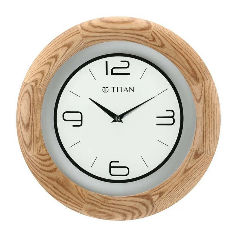 Wooden Brown Wall Clock with Glass Dial - 31.8 cm x 31.8 cm (Medium) W0034WA01 - KRISHNA WATCH COMPANY