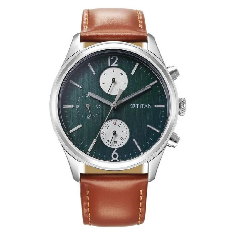 Titan Leather Strap Watch for Men 1805SL11