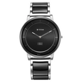 Titan Edge Fusion Quartz Analog Black Dial Two Toned Steel & Ceramic Strap Watch for Men 1878KD01