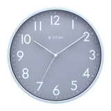 TITAN Contemporary Grey Sleek Wall Clock with Silent Sweep Technology - 29.5 cm x 29.5 cm (Medium) NBW0043PA01A - KRISHNA WATCH COMPANY