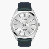 Timex E Class Male Silver Analog Leather Watch TWTG10407