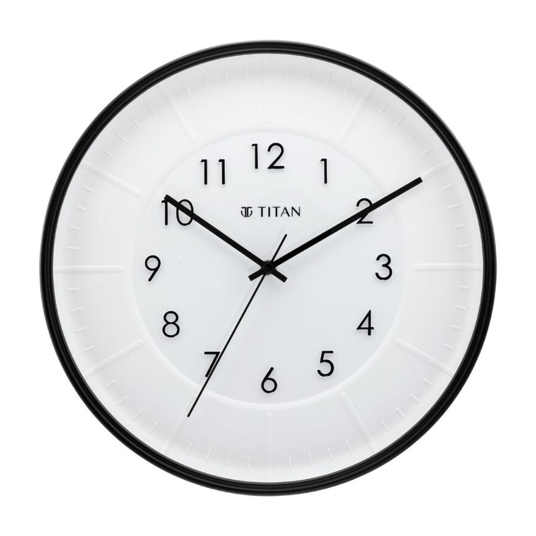Contemporary Wall Clock with Raised Numbers - 30.8 cm x 30.8 cm (Medium) W0041PA01A - KRISHNA WATCH COMPANY