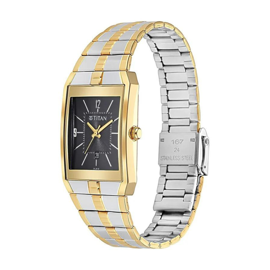 Titan Black Dial Metal Strap Watch 9151BM03 (DL613) - KRISHNA WATCH COMPANY
