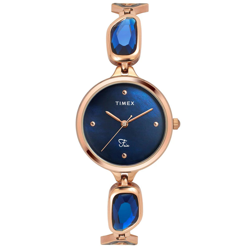 Timex Fria Women Blue Round Dial Analog Watch - TWEL15904 - KRISHNA WATCH COMPANY