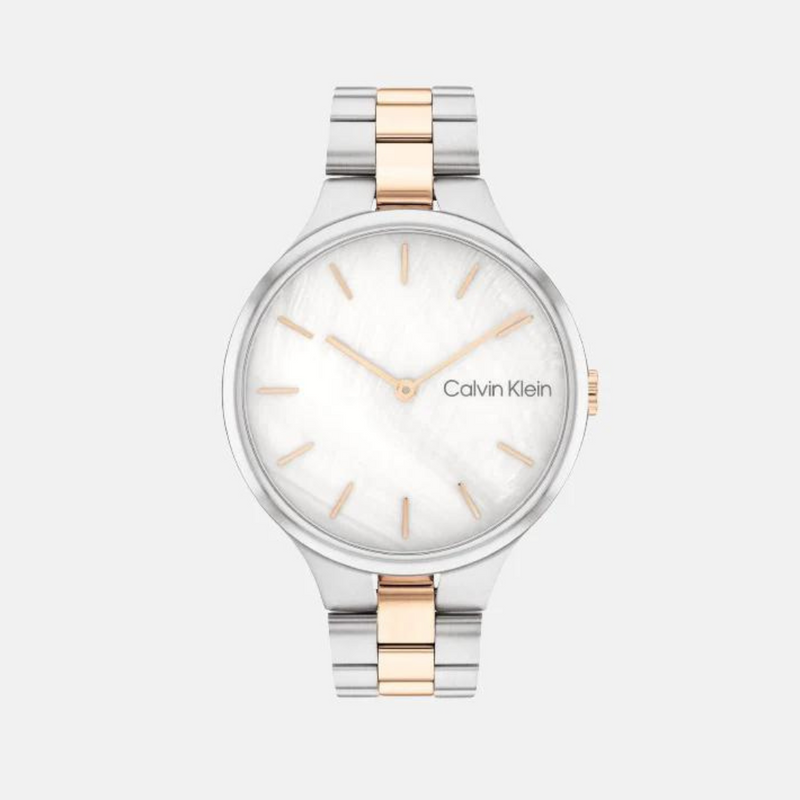 Calvin Klein Linked Female White Analog Stainless Steel Watch 25200428