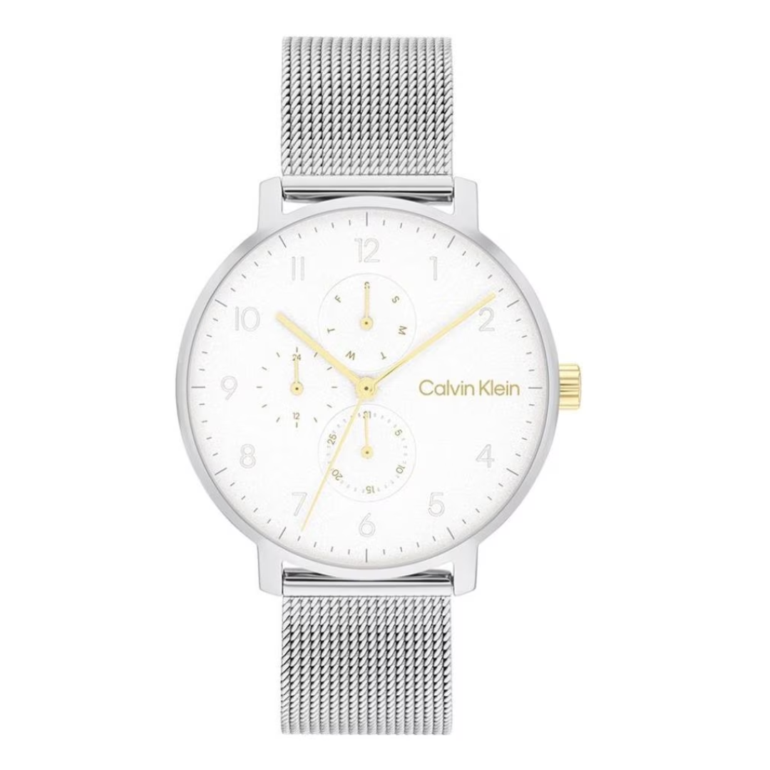 Calvin Klein Unisex Stun Stainless Steel Textured Analogue Watch 25200405 - KRISHNA WATCH COMPANY