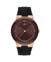 Movado Bold Men Quartz Cherry Dial Analog Silicone Watch 3601214