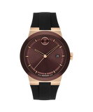 Movado Bold Men Quartz Cherry Dial Analog Silicone Watch 3601214