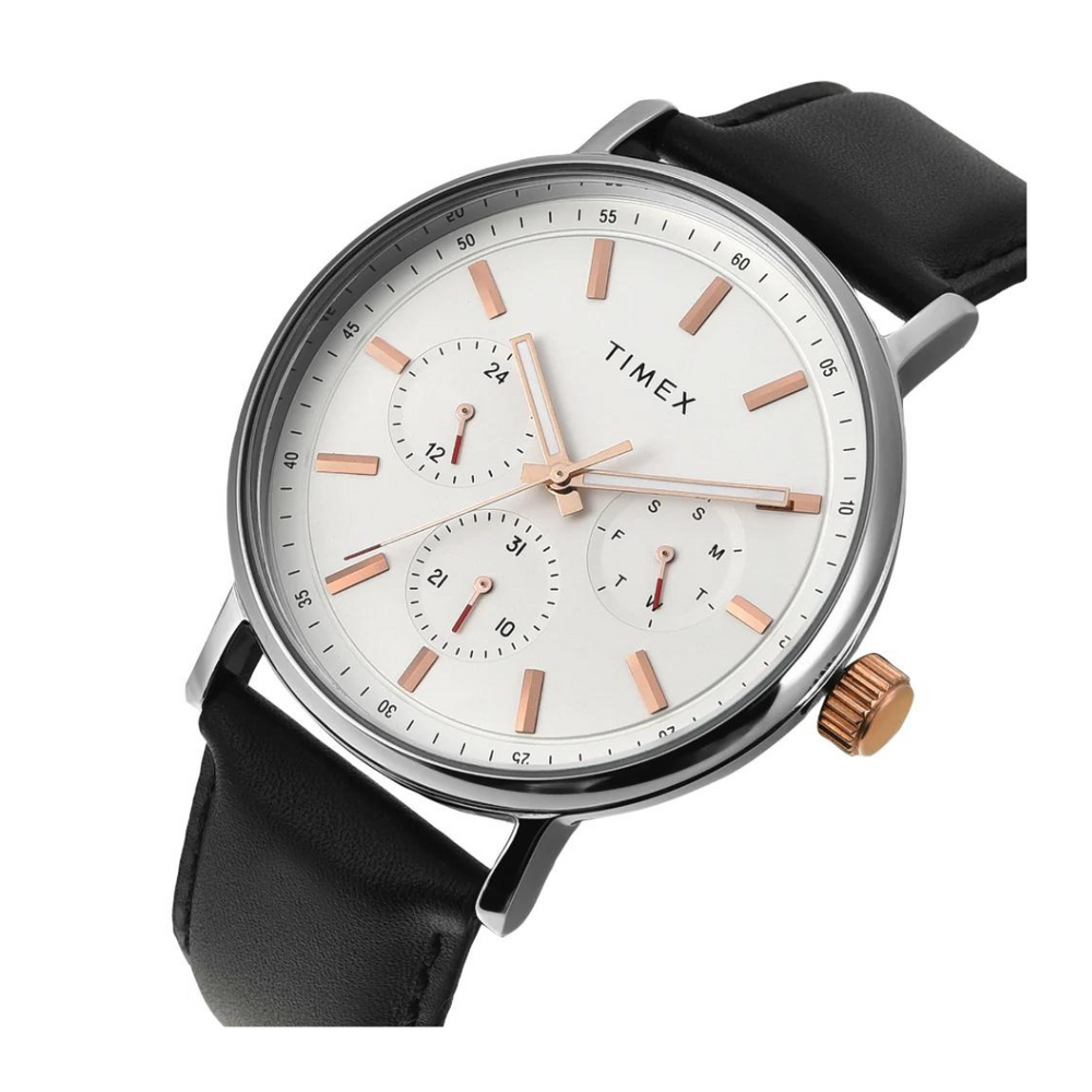 Timex Men White Round Multifunction Dial Watch- TWEG20021 - KRISHNA WATCH COMPANY