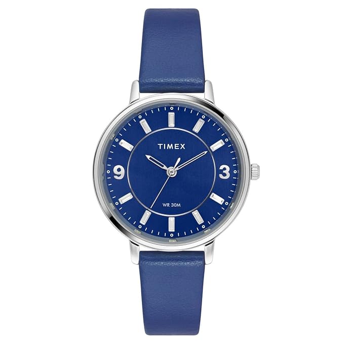 TIMEX Women Blue Round Dial Analog Watch - TWEL15818 - KRISHNA WATCH COMPANY