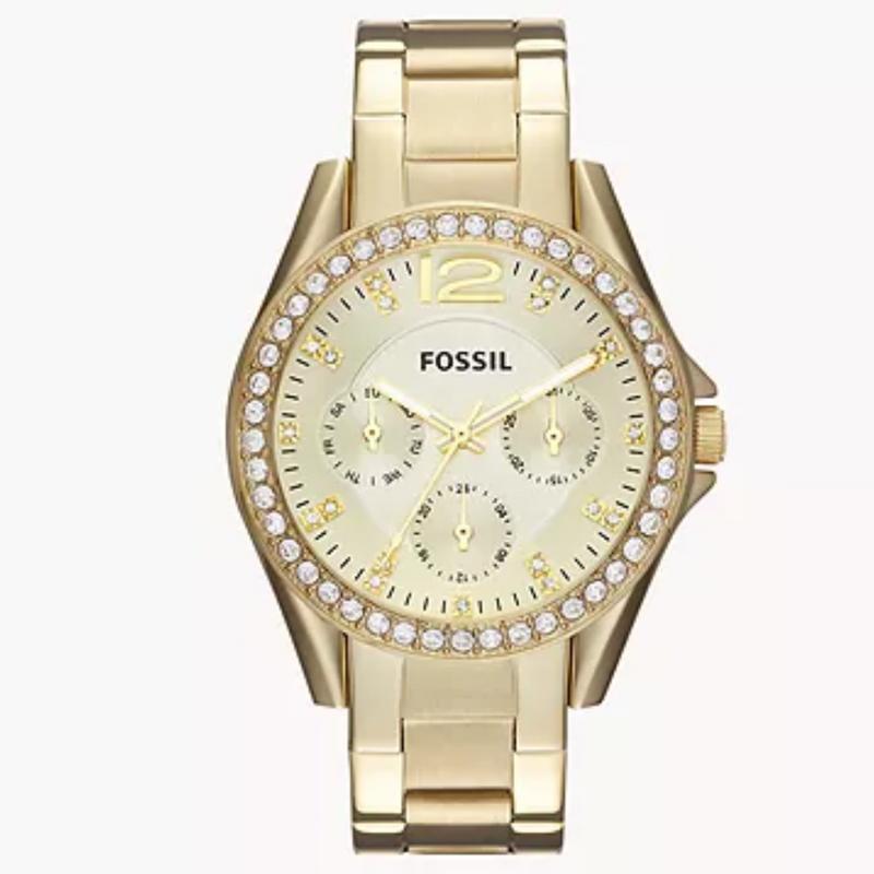 Fossil Riley Multifunction Gold-Tone Stainless Steel Watch - ES3203