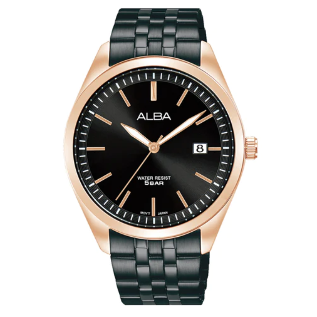 ALBA Onyx Black Dial Watch AS9S04X1 - KRISHNA WATCH COMPANY