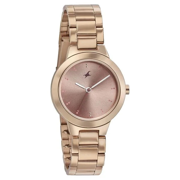 Fastrack Pulse Quartz Analog Pink Dial Stainless Steel Strap Watch for Girls 6150wm01