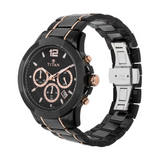 Titan Black Dial Chronograph Watch with Steel & Ceramic Strap 90090KD02
