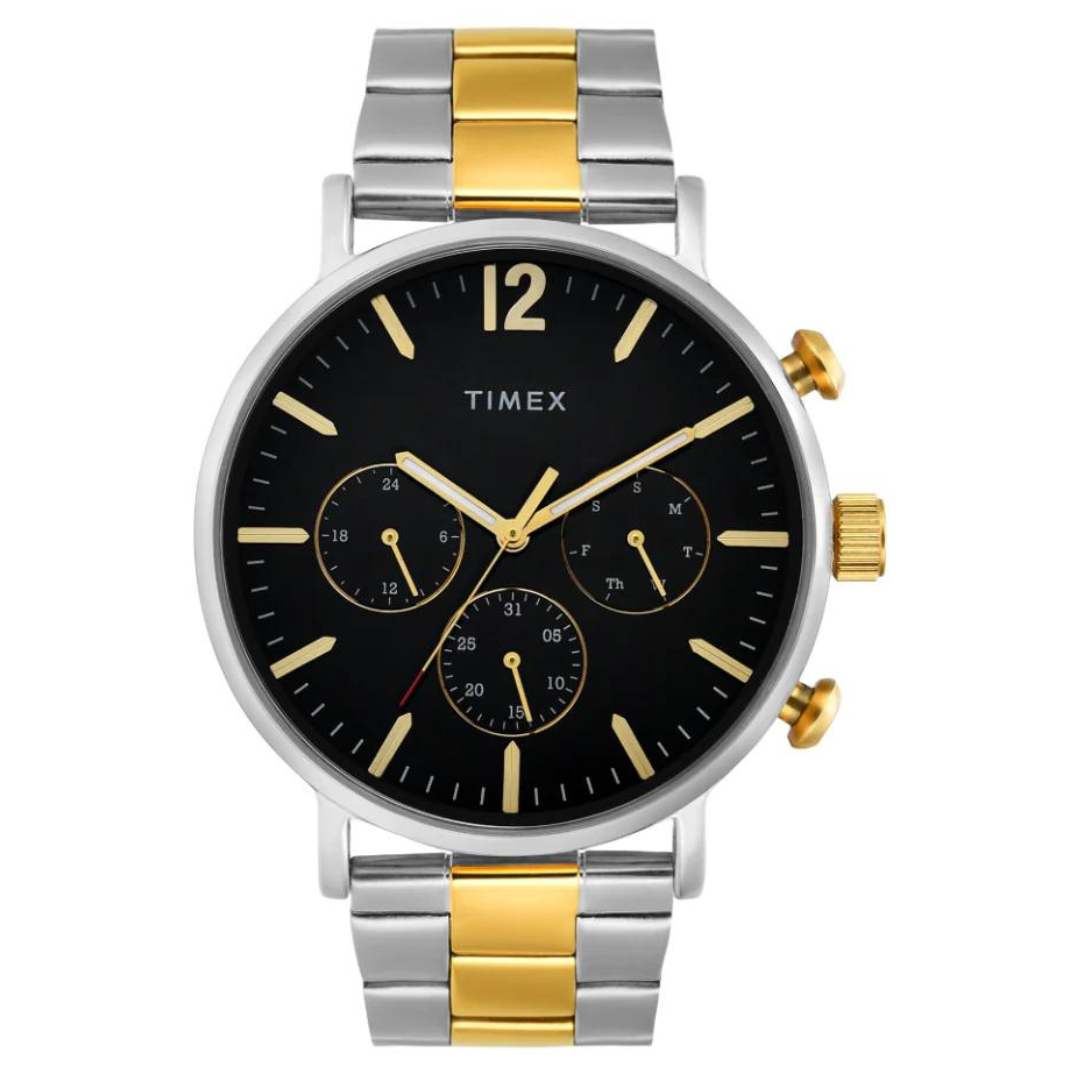 Timex Men Black Round Multifunction Dial Watch- TWEG20027 - KRISHNA WATCH COMPANY
