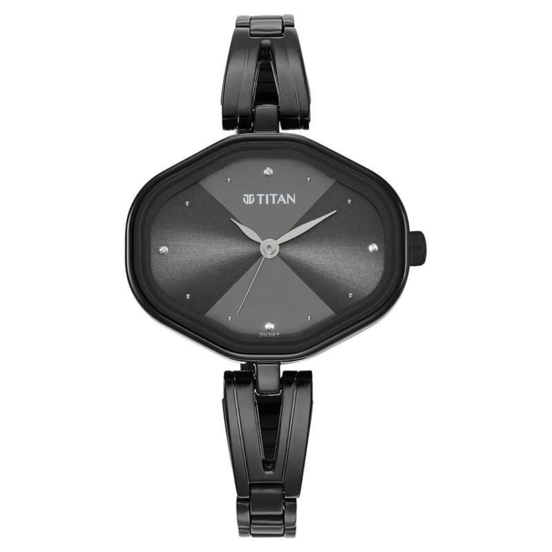 Titan Karishma Black Dial Metal Strap Watch for Women 2680NM01 - KRISHNA WATCH COMPANY