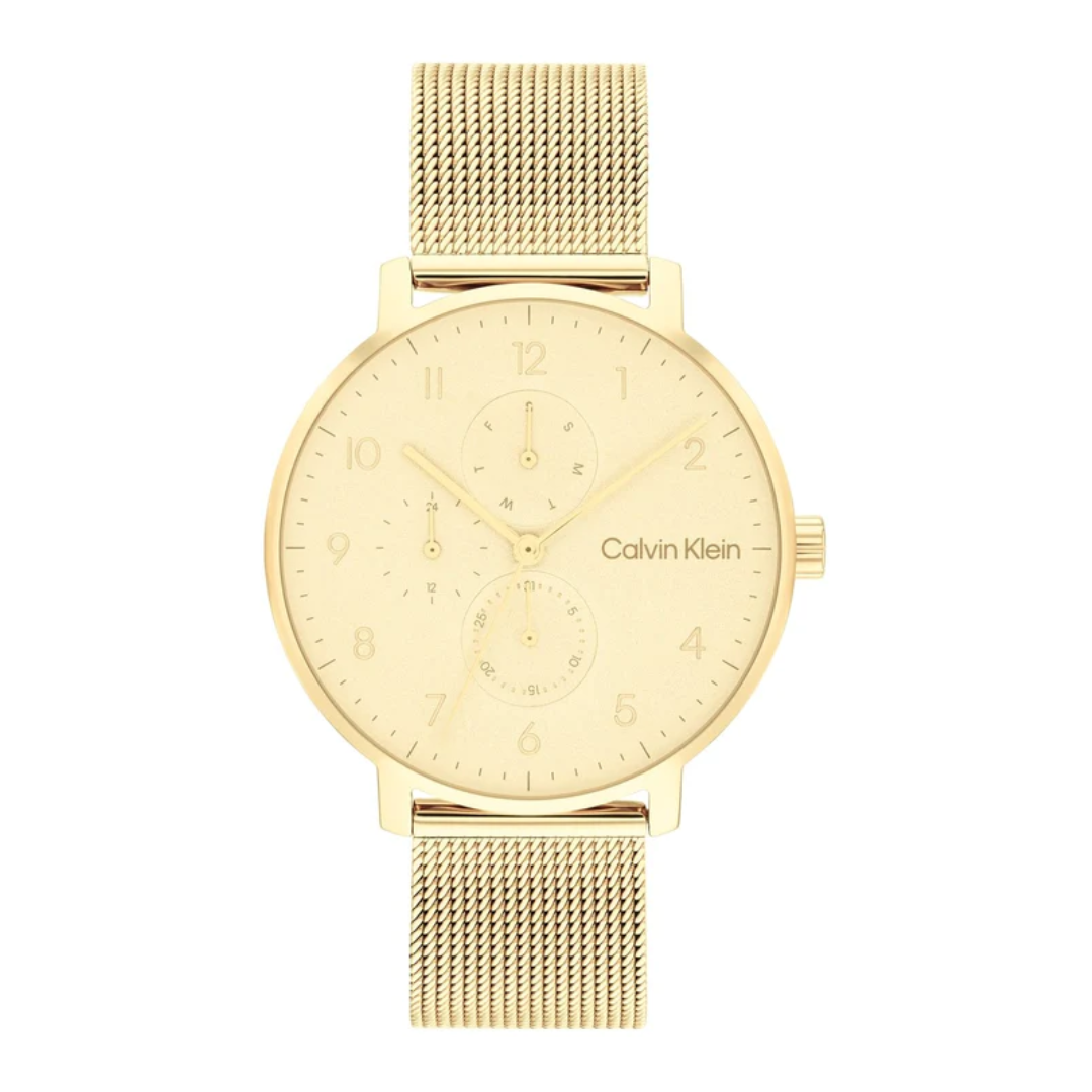 Calvin Klein Unisex Stun Stainless Steel Textured Analogue Watch 25200403 - KRISHNA WATCH COMPANY