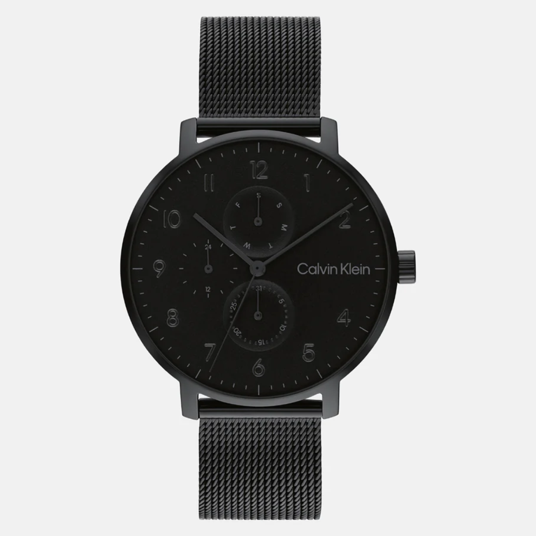 Calvin Klein Stun Unisex Black Analog Mesh Watch 25200401 - KRISHNA WATCH COMPANY