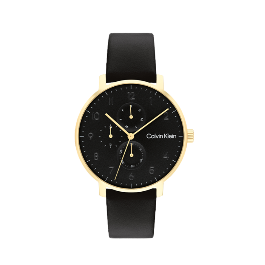 Calvin Klein Unisex Stun Leather Analogue Watch 25200404 - KRISHNA WATCH COMPANY