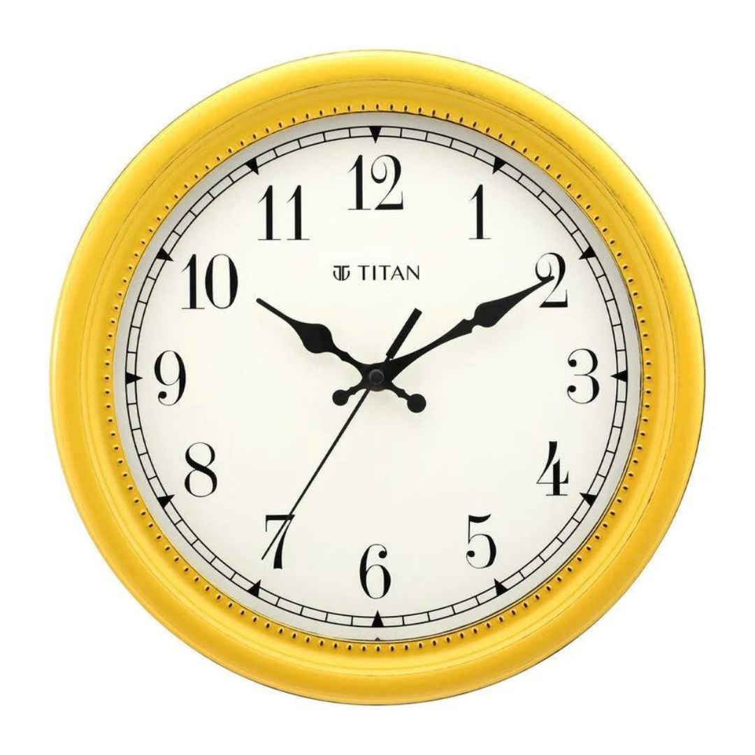 Contemporary Distressed Finish White Wall Clock with Silent Sweep Technology - 30 cm x 30 cm (Medium) W0042PA01A - KRISHNA WATCH COMPANY