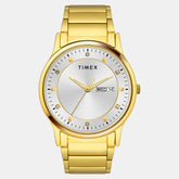 TIMEX Men's Silver Round Analog Stainless Steel Watch TW000R455