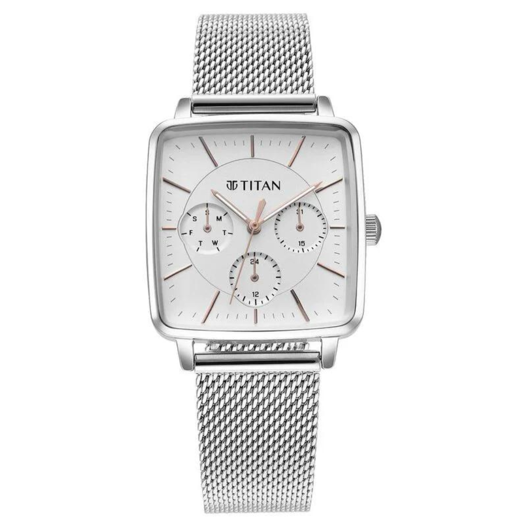 Titan Avant Garde Silver Dial Quartz watch for Women - 95176SM01 - KRISHNA WATCH COMPANY