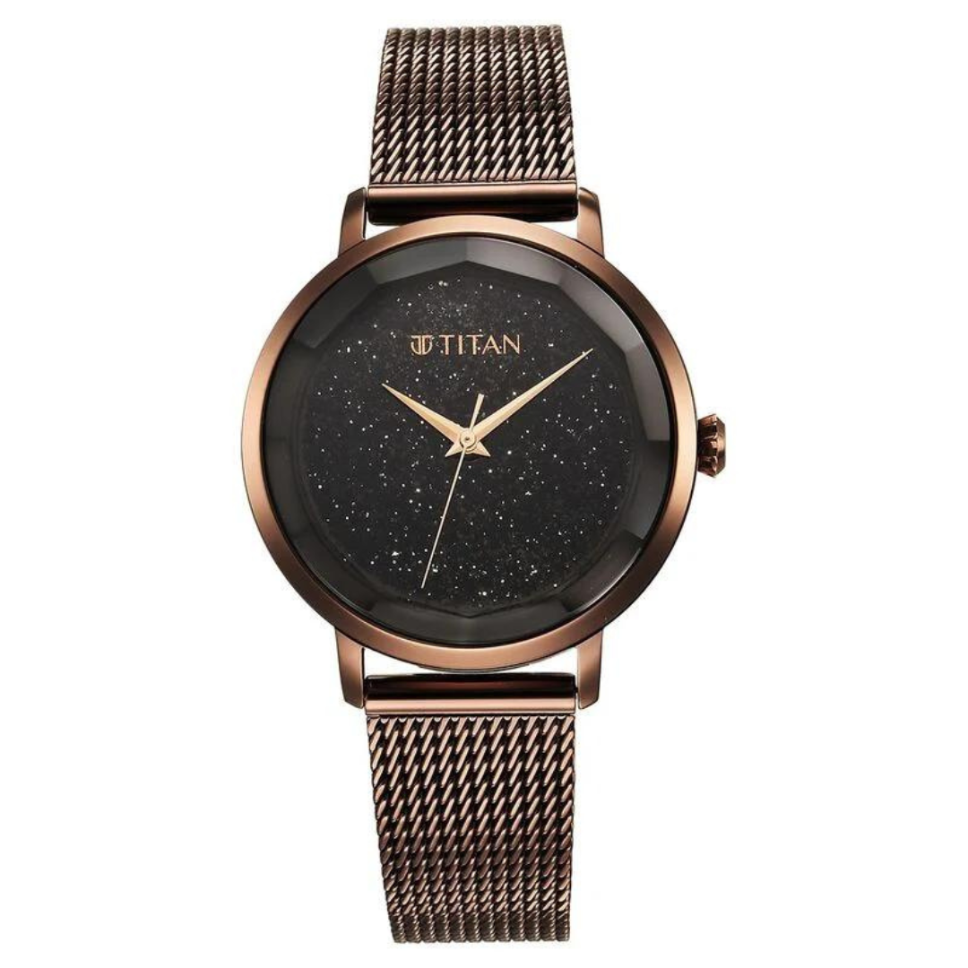 Titan Workwear Quartz Analog Black Dial Watch for Women - 95184QM01 - KRISHNA WATCH COMPANY