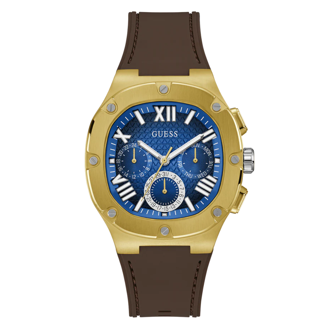 Guess Men's Brown Gold Tone Multi-function Watch GW0571G5 - KRISHNA WATCH COMPANY