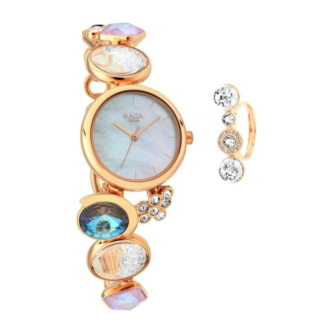 Titan Raga Moments Women Watch With Metal Strap - 95128WM01F - KRISHNA WATCH COMPANY