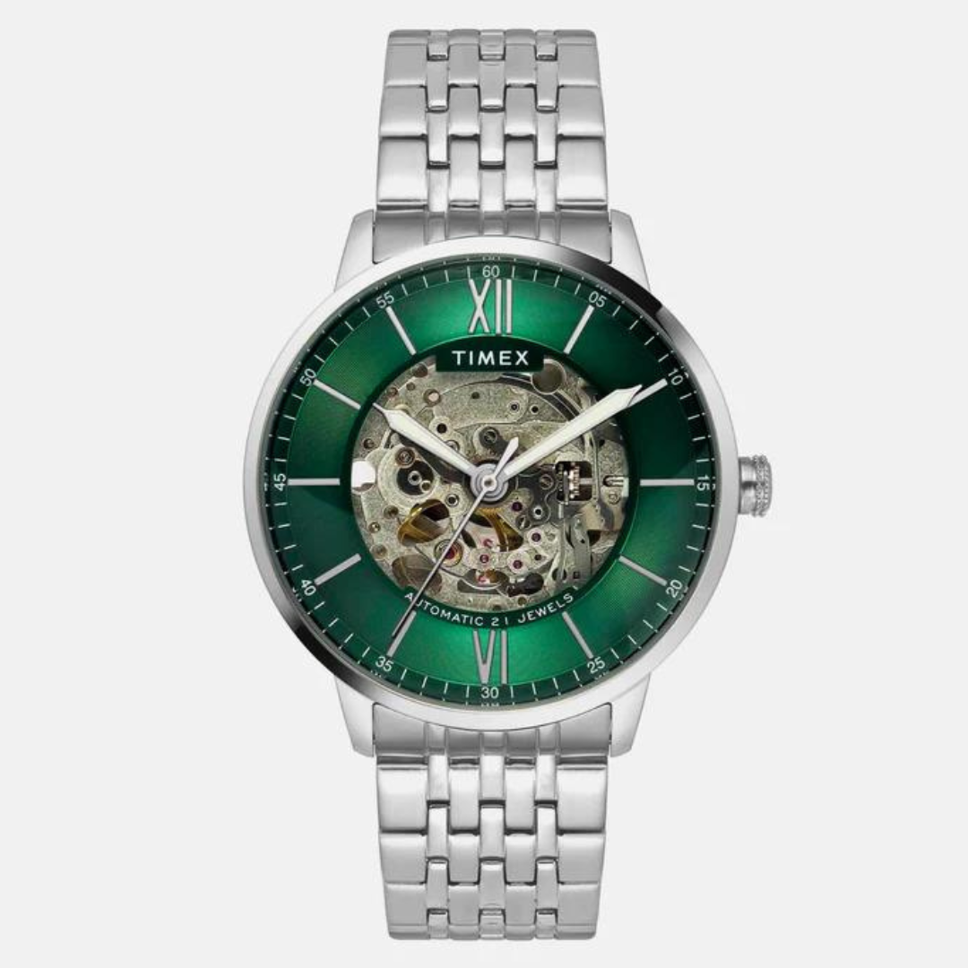 Timex E Class Male Green Analog Stainless Steel Watch TWEG23502