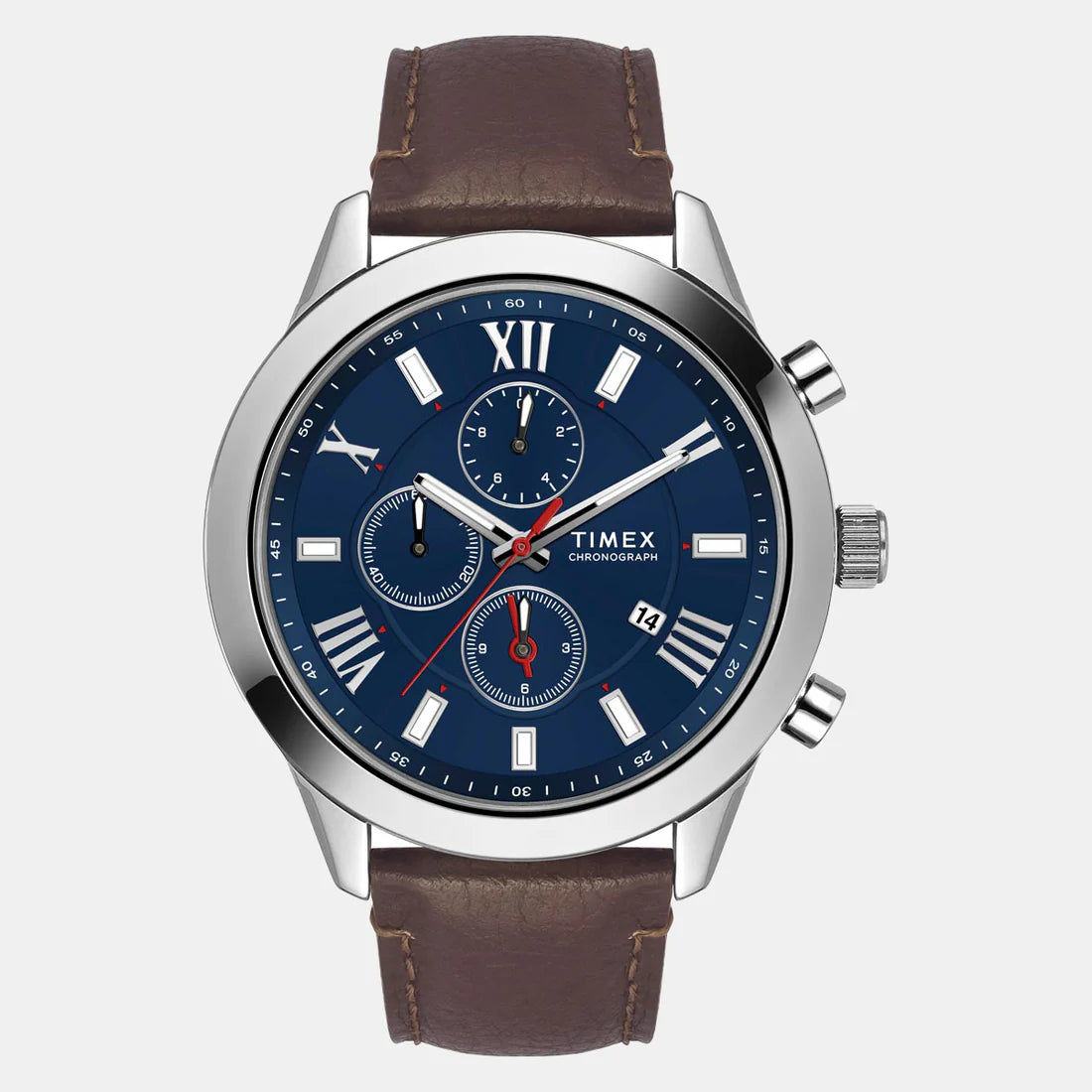 Men's Blue Round Chronograph Leather Watch TWEG18511 - KRISHNA WATCH COMPANY