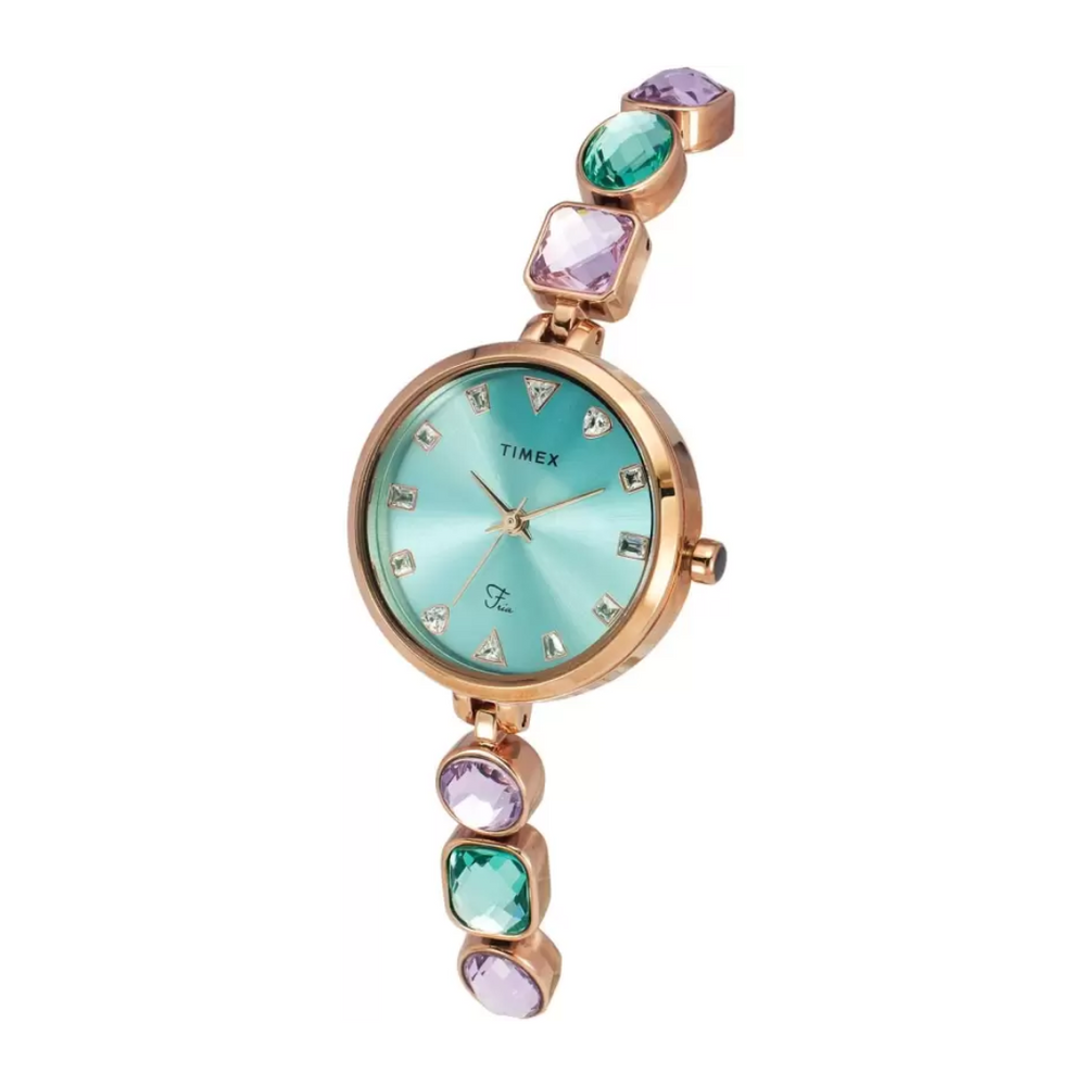 TIMEX FRIA WOMEN'S GREEN DIAL ROUND CASE 3 HANDS FUNCTION WATCH TWEL17300 - KRISHNA WATCH COMPANY